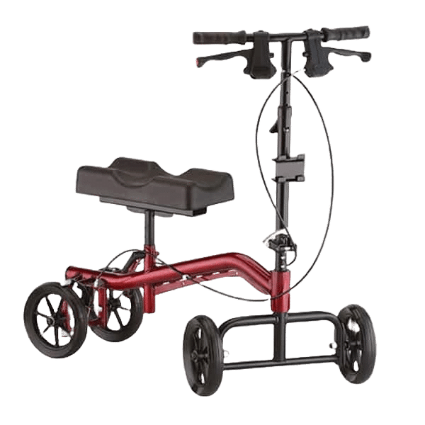 red & black knee mobility scooter