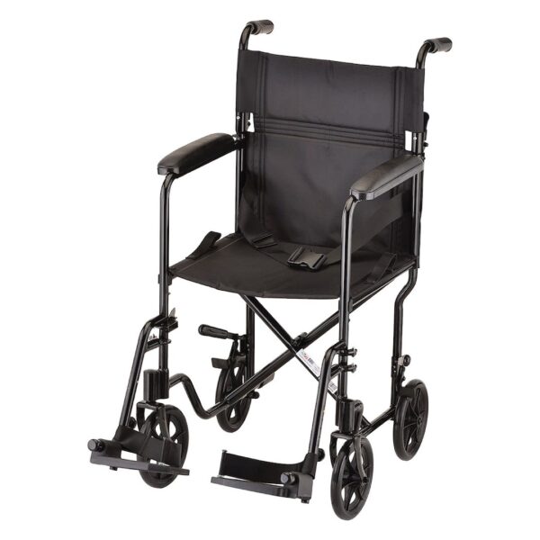 Black lightweight transport chair