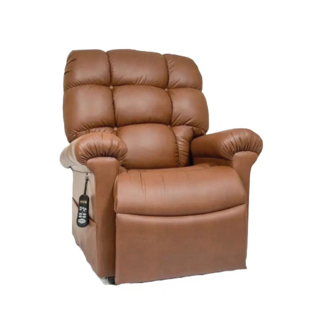 A comfortable brown lift chair