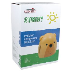 Sunset Pediatric Nebulizer shaped like a teddy bear in box