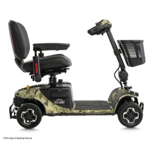 Pride Baja Bandit Power Scooter in Camouflage Print with Comfortable Seat and Storage Basket - Available at You Can Home Medical in Denver, CO - In-Store Pickup and Local Delivery Available