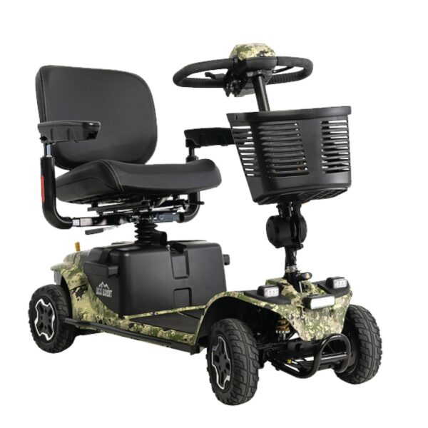 Pride Baja Bandit Power Scooter in Camouflage with Comfortable Seat and Storage Basket - Available at You Can Home Medical in Denver, CO - In-Store Pickup and Local Delivery Available