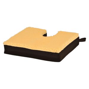 Gel Foam Seat Cushion With Coccyx Cutout & Fleece Top